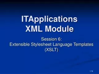 ITApplications XML Module