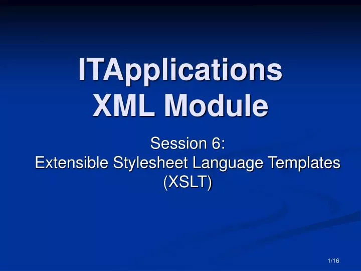 itapplications xml module