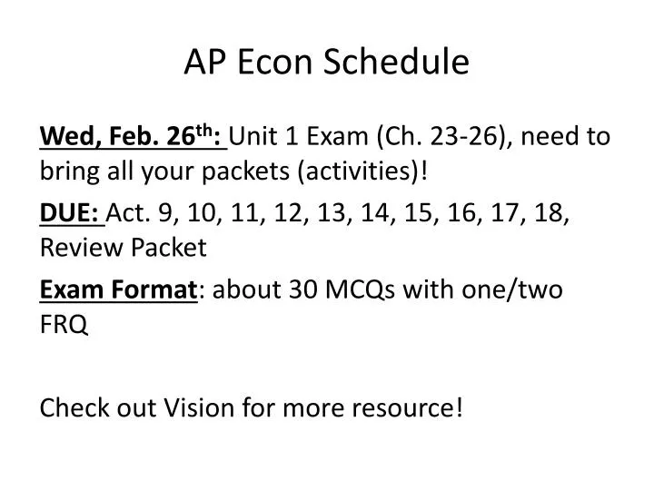 ap econ schedule