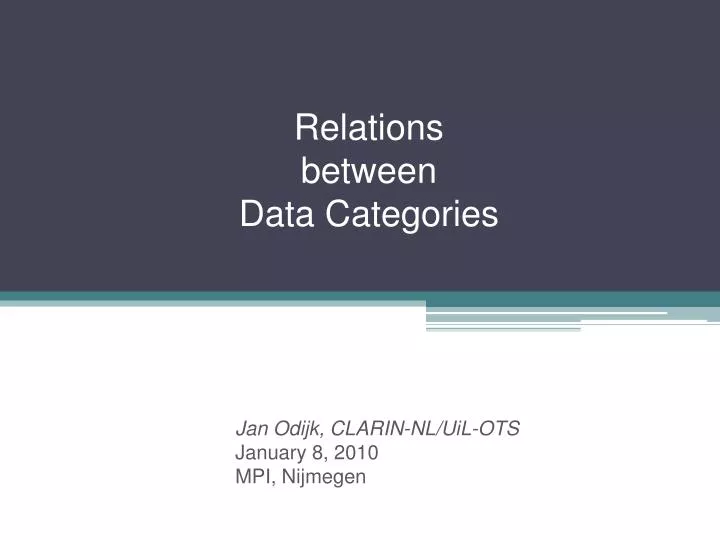 relations between data categories