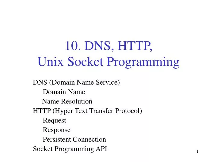 10 dns http unix socket programming