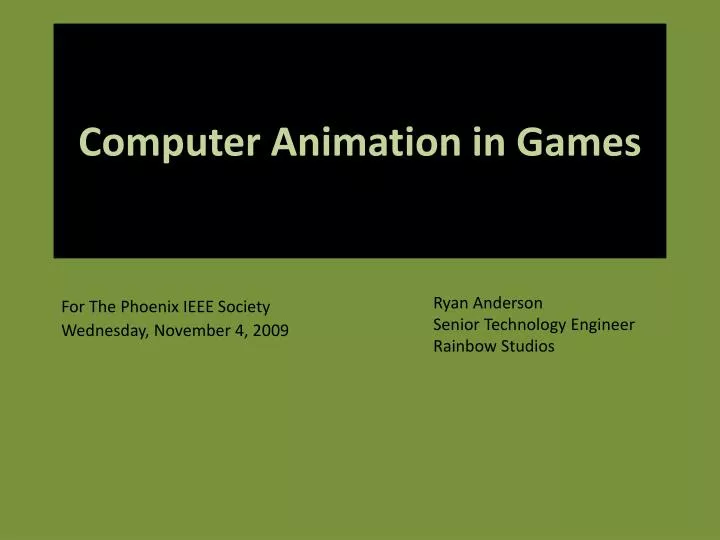 computer animation in games