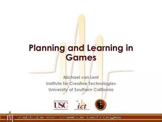 Planning and Learning in Games