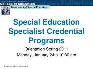 Special Education Specialist Credential Programs