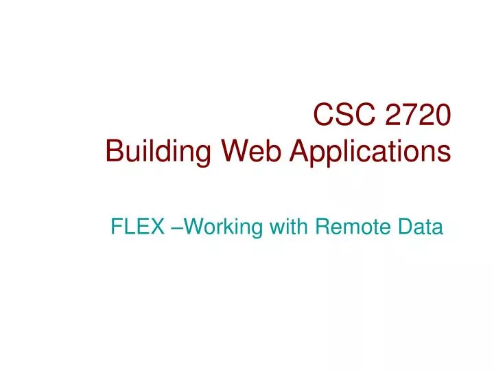 csc 2720 building web applications