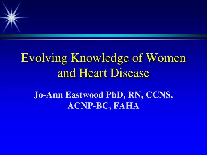evolving knowledge of women and heart disease