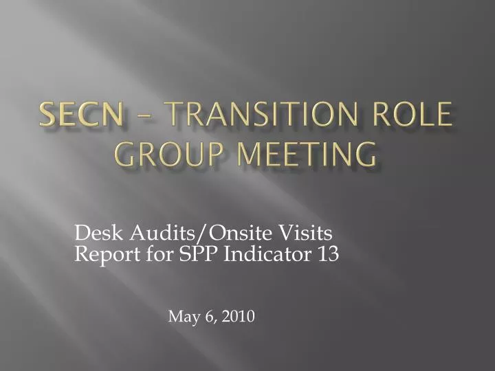 secn transition role group meeting