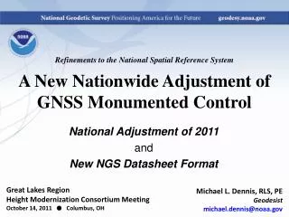 Refinements to the National Spatial Reference System