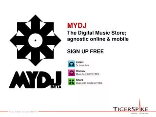 MYDJ The Digital Music Store; agnostic online &amp; mobile SIGN UP FREE