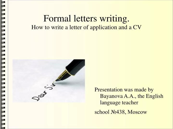 formal letters writing how to write a letter of application and a cv