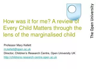 how was it for me a review of every child matters through the lens of the marginalised child