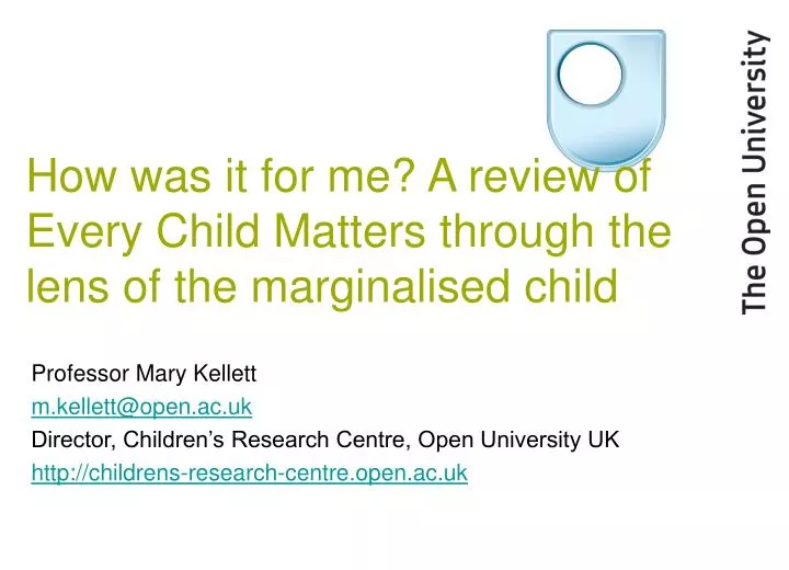 how was it for me a review of every child matters through the lens of the marginalised child