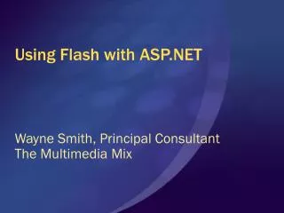 Using Flash with ASP.NET