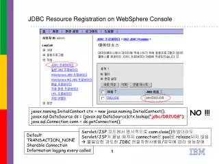JDBC Resource Registration on WebSphere Console