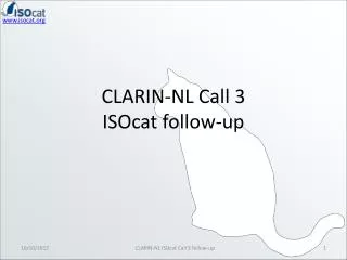 CLARIN-NL Call 3 ISOcat follow-up
