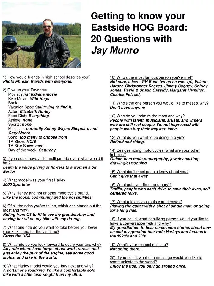 getting to know your eastside hog board 20 questions with jay munro