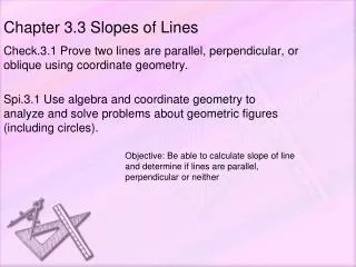 Chapter 3.3 Slopes of Lines