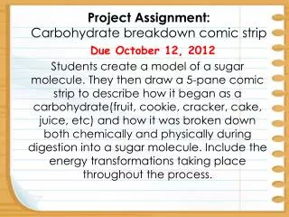 Project Assignment: Carbohydrate breakdown comic strip