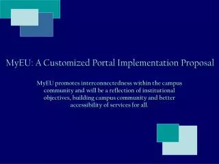 MyEU: A Customized Portal Implementation Proposal