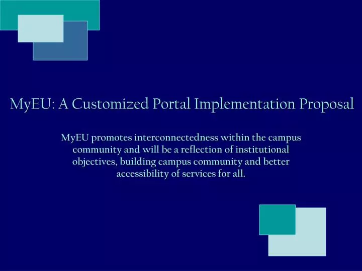 myeu a customized portal implementation proposal