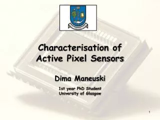 Characterisation of Active Pixel Sensors