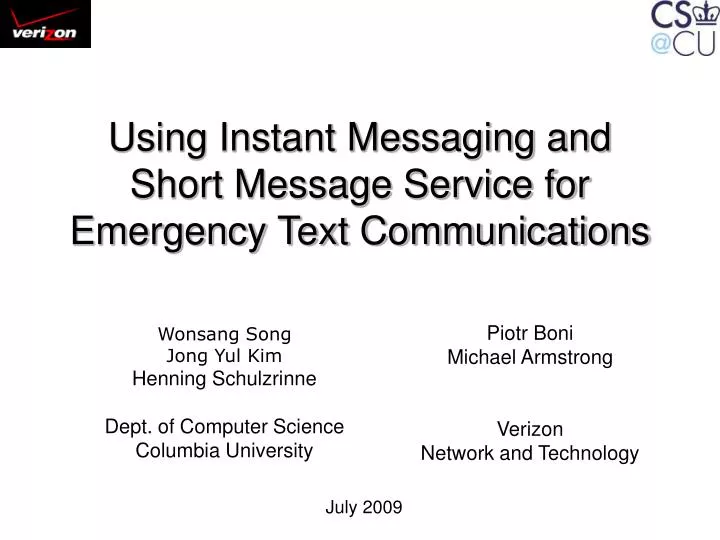 using instant messaging and short message service for emergency text communications