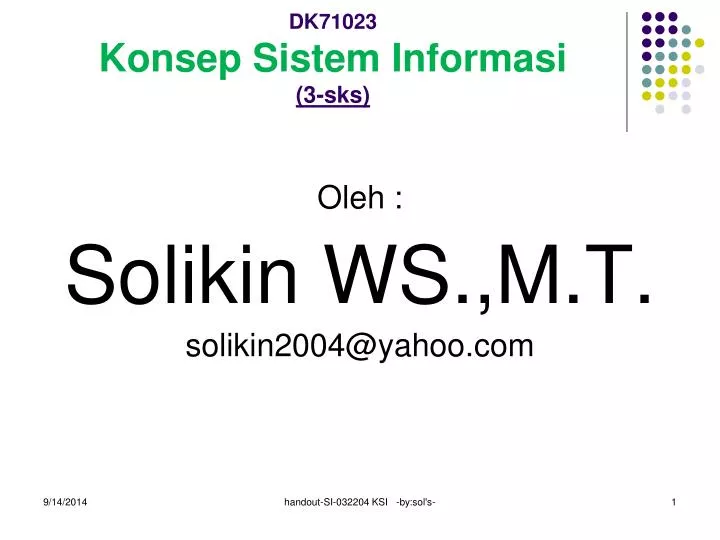 dk71023 konsep sistem informasi 3 sks