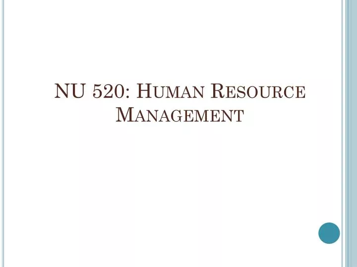 nu 520 human resource management