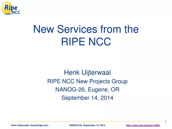 new services from the ripe ncc