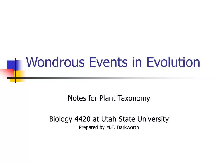 wondrous events in evolution