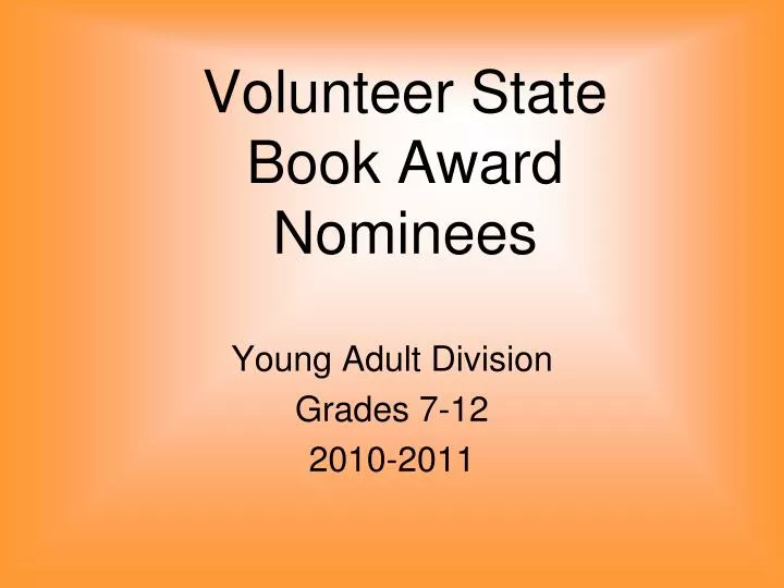 volunteer state book award nominees