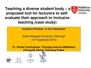 Inclusive Practice in the Classroom Queen Margaret University, Edinburgh