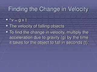 Finding the Change in Velocity