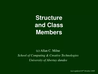 Structure and Class Members