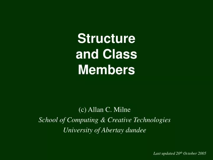 structure and class members
