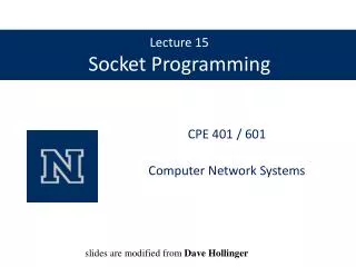 Lecture 15 Socket Programming