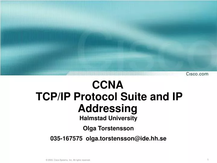 ccna tcp ip protocol suite and ip addressing