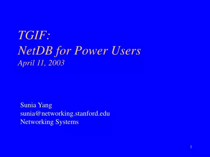 tgif netdb for power users april 11 2003
