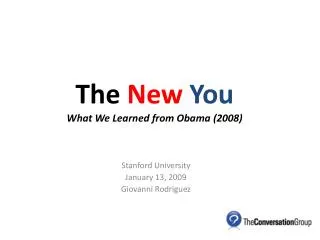 The New You What We Learned from Obama (2008)