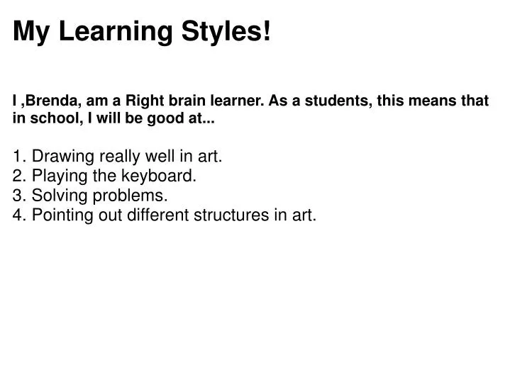 my learning styles