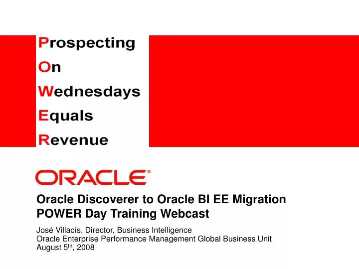 oracle discoverer to oracle bi ee migration power day training webcast