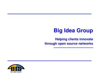 Helping clients innovate through open source networks
