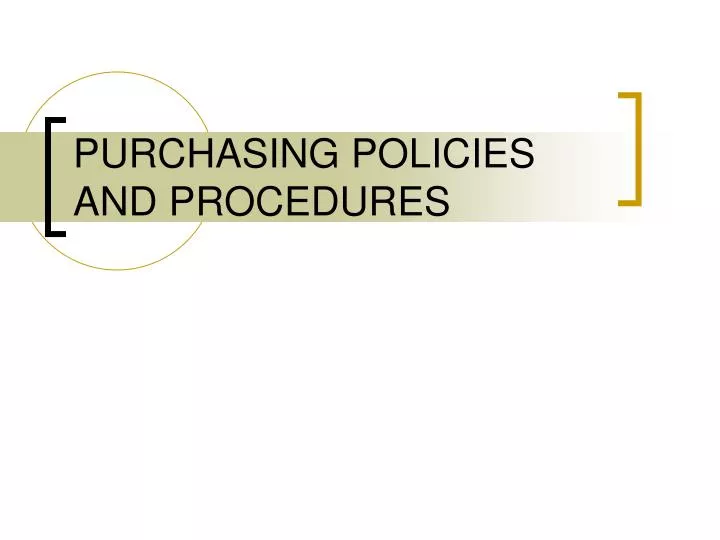 purchasing policies and procedures