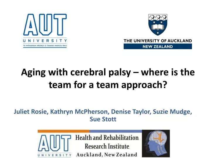 aging with cerebral palsy where is the team for a team approach