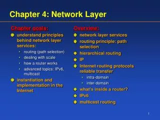 Chapter 4: Network Layer