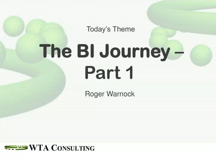 today s theme the bi journey part 1 roger warnock