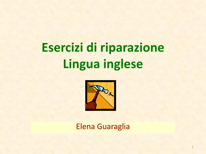 esercizi di riparazione lingua inglese