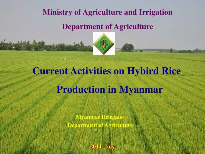 ministry of agriculture and irrigation department of agriculture