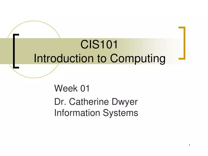 cis101 introduction to computing