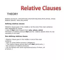 Relative Clauses